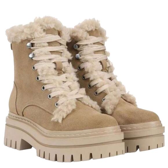 NWOT Women's Sam Edelman Washed Taupe Kyler 2 Combat Boots – Sz 9 - Picture 1 of 8